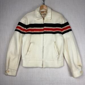 1950s Ricky Campus Nylon Jacket Fuzzy Striped True Vintage Sz 40